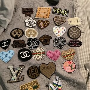 Designer Logo Patch Lot — Louis Vuitton, Gucci, Chanel, Fendi, Prada, MCM
